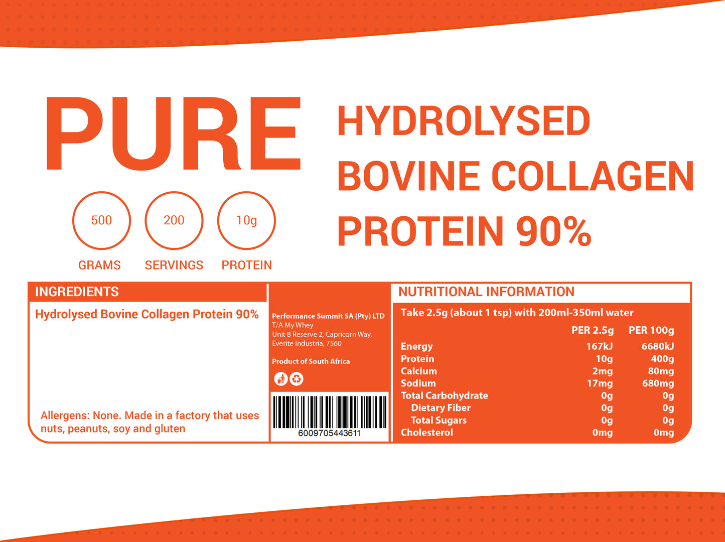 Hydrolysed Bovine Collagen Protein 90%