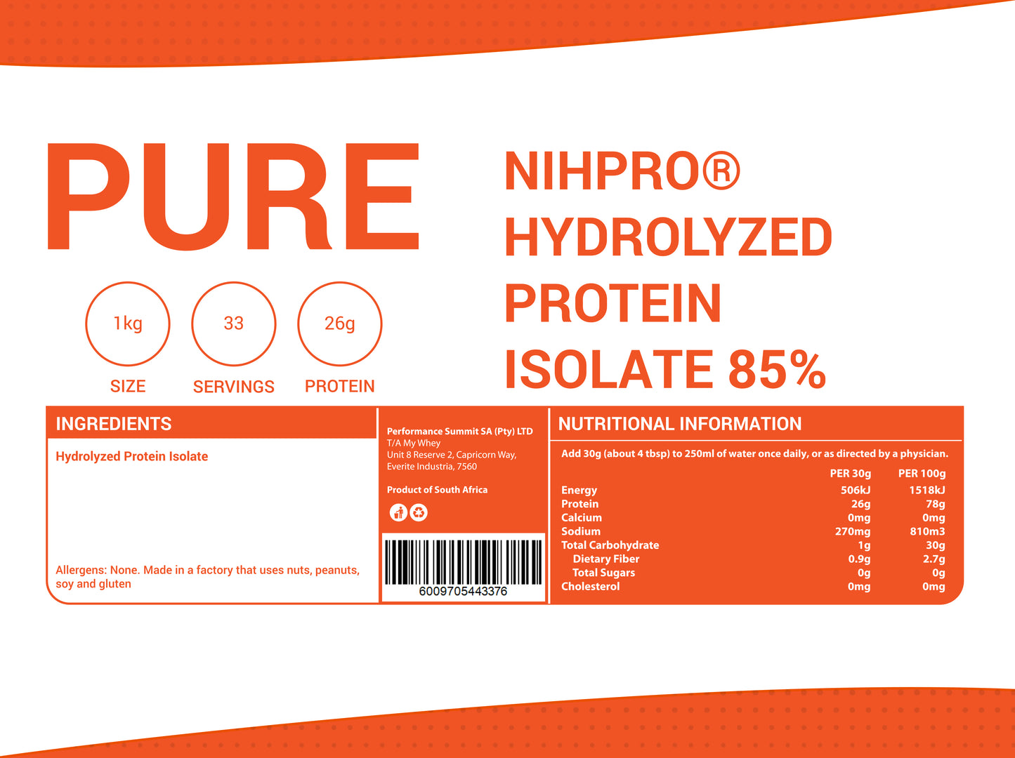 Nihpro® Hydrolyzed Protein Isolate 85%