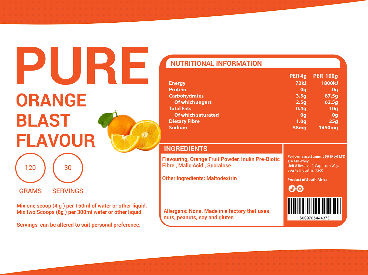 Orange Flavour System 120g