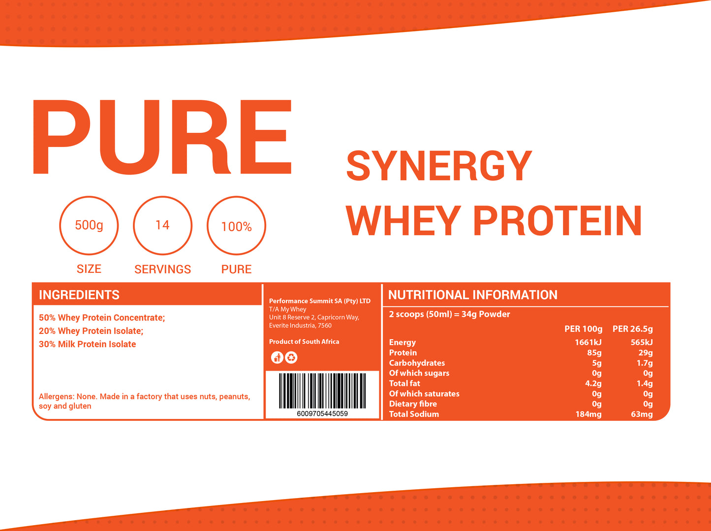 Synergy Whey Protein Formula Unflavoured